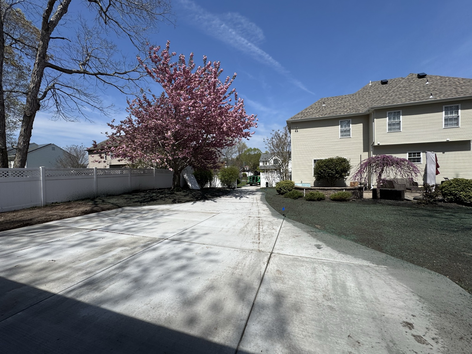 Fresh asphalt driveway