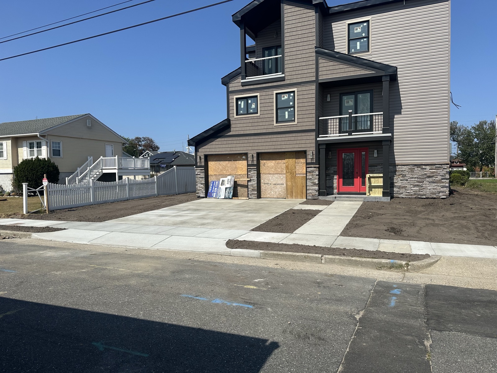 New-construction driveway complete