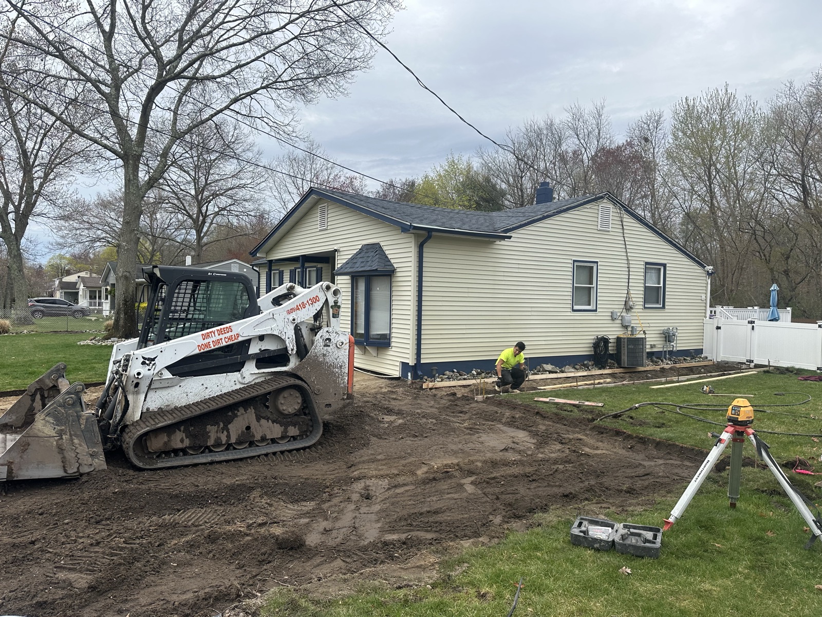 Skid steer work on a residential job