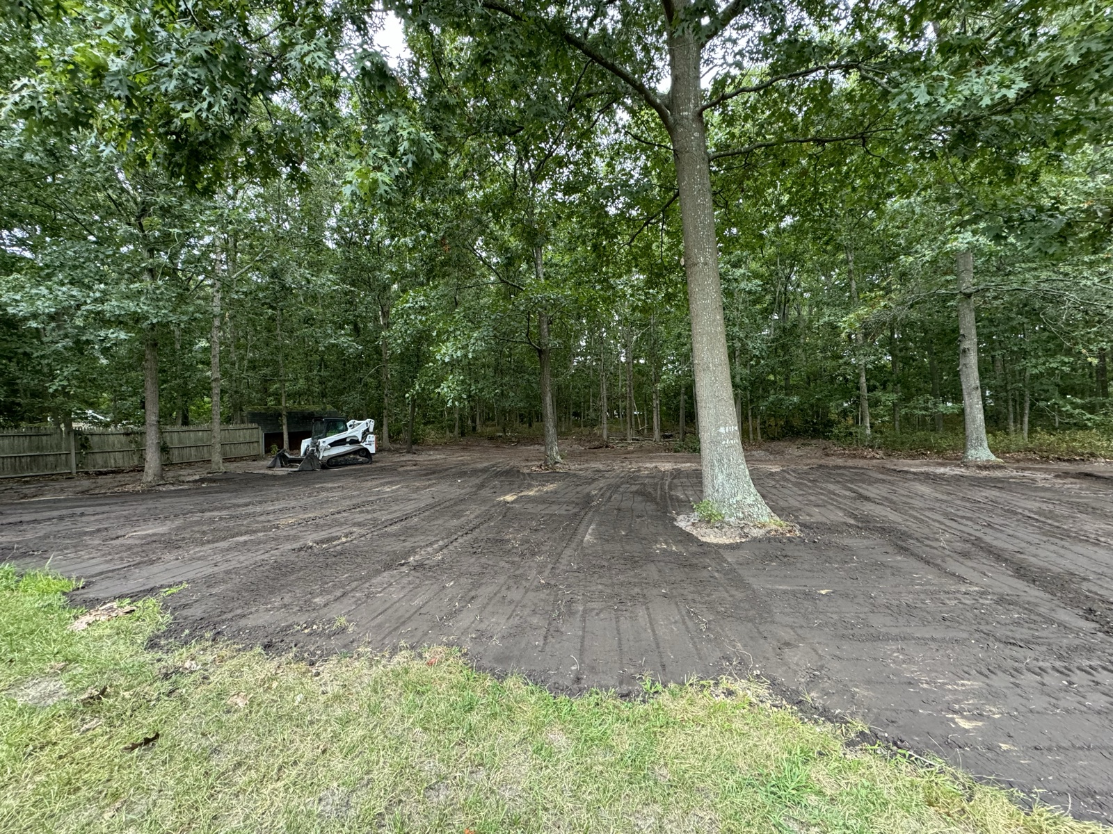 Freshly graded lot after clearing